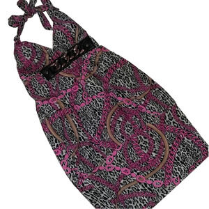 - Vixen Halter top Dress Animal  Print M Sexy